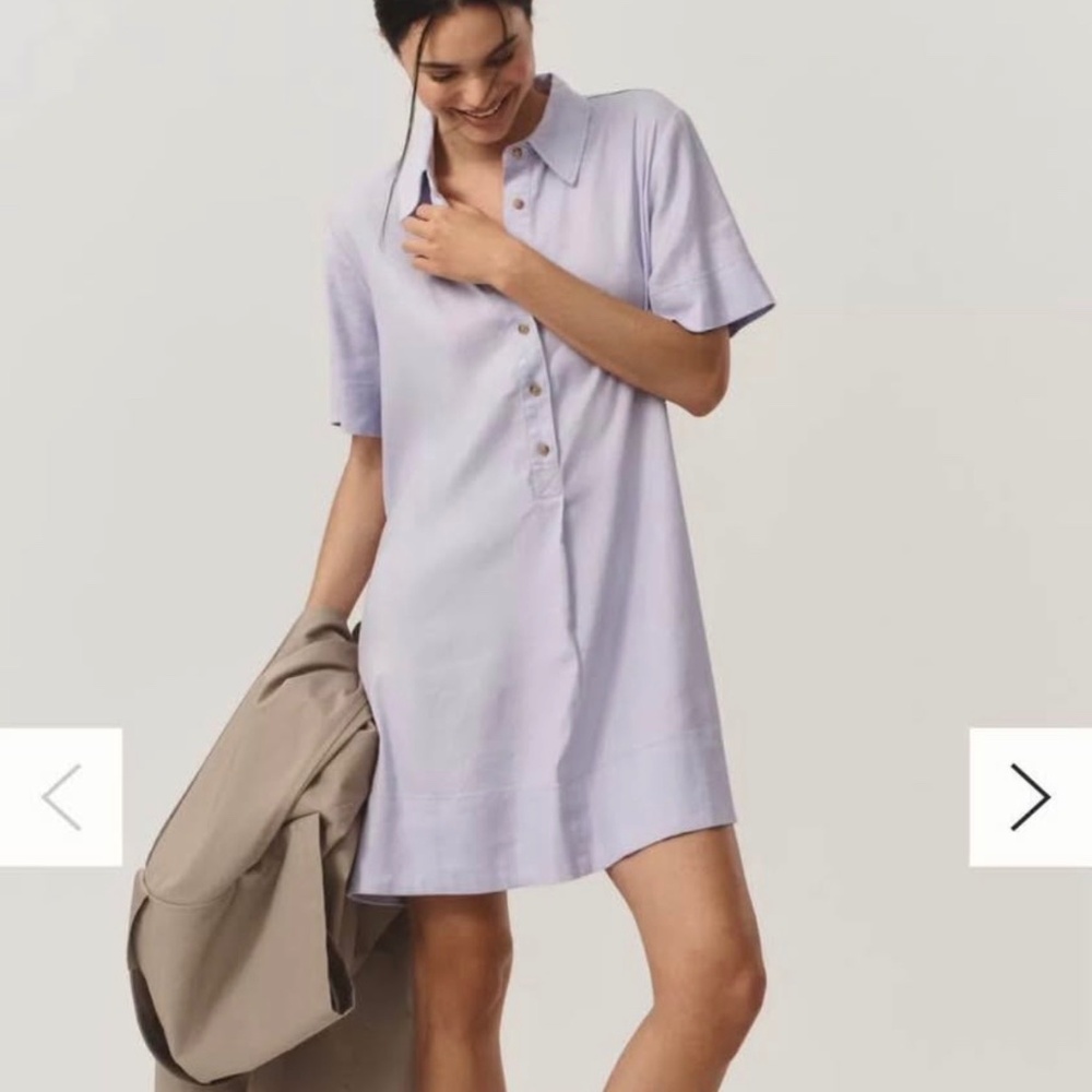 Lilac linen Anthropologie shirt dress